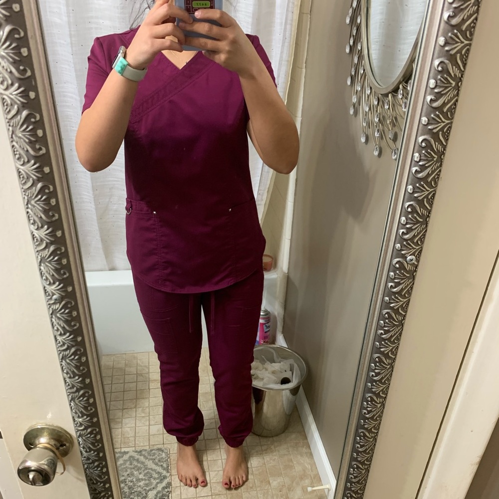 Wine colored Walmart super scrub set